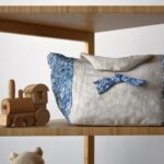 Bolso Lino Flores Azules 3