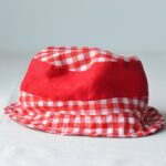 Sombrero Lino Cuadros Rojos 2