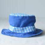 Sombrero Cuadros Azules y Lino 2